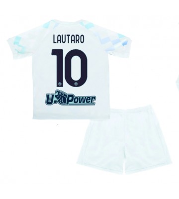 Inter Milan Lautaro Martinez #10 Udebanetrøje Børn 2025-26 Kortærmet (+ Korte bukser)